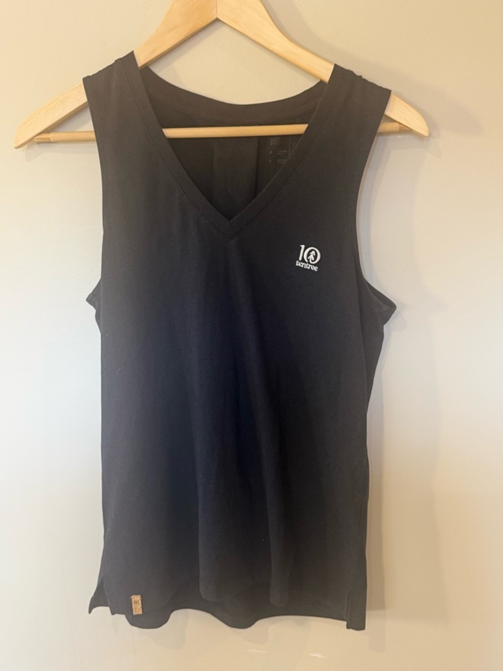 tentree Black V-Neck Women's Tank with Subtle Logo